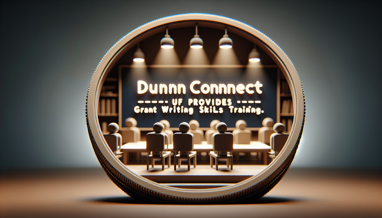 alt_text: "Workshop banner: Dunnconnect provides grant writing skills training."