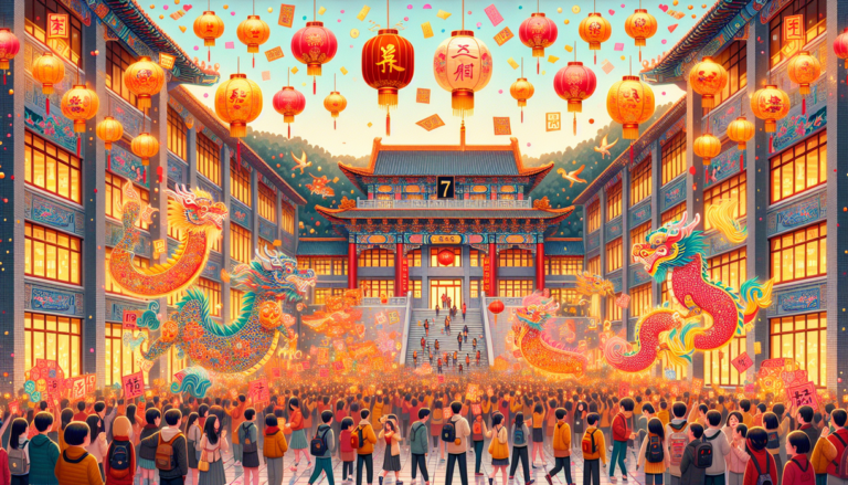 alt_text: "Colorful lanterns and crowds celebrating Lunar New Year in a vibrant community street festival."