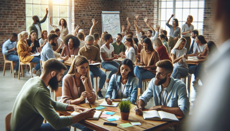 alt_text: "Community members collaborating on improving Bay Village Schools in a vibrant workshop setting."