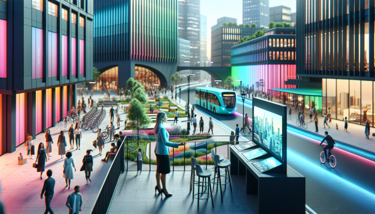 alt_text: A poet standing in front of a podium, addressing a diverse audience in a bright, open hall.