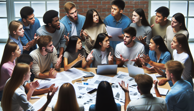 alt_text: Students voice opinions to influence school rankings collaboratively.