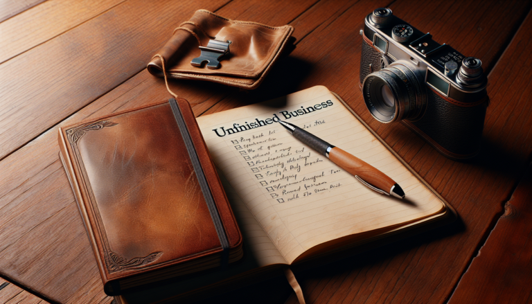 alt_text: "Open notebook, pen, and unfinished to-do list on a wooden desk."