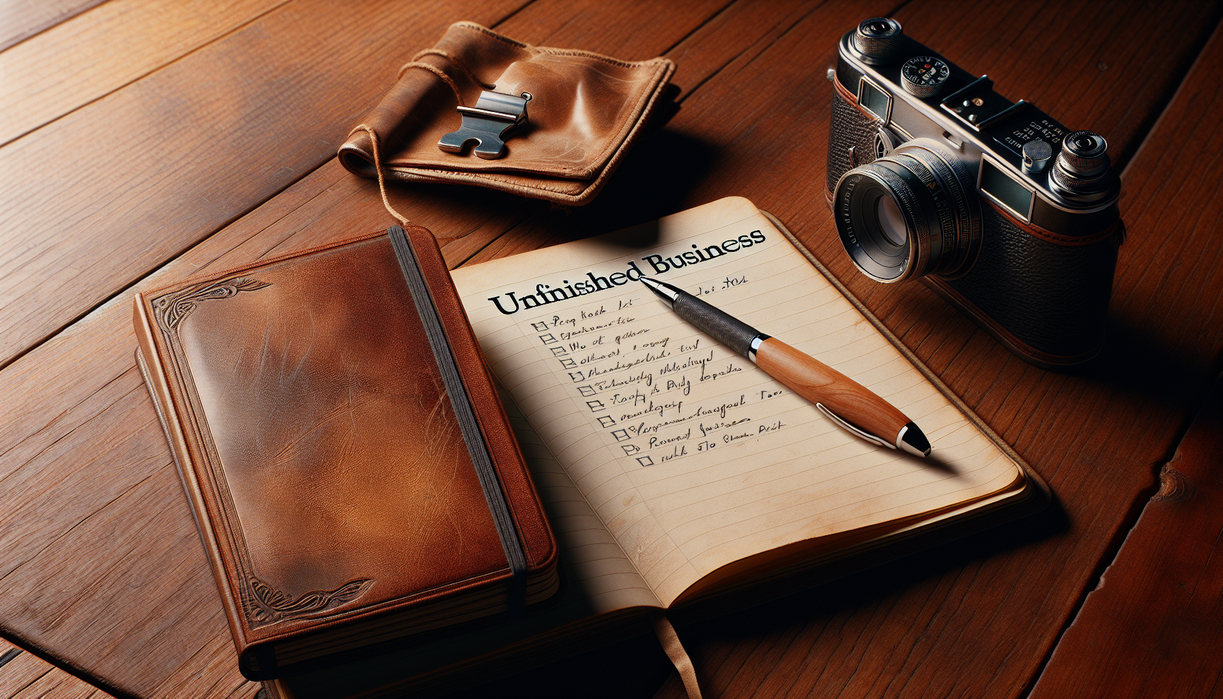 alt_text: "Open notebook, pen, and unfinished to-do list on a wooden desk."