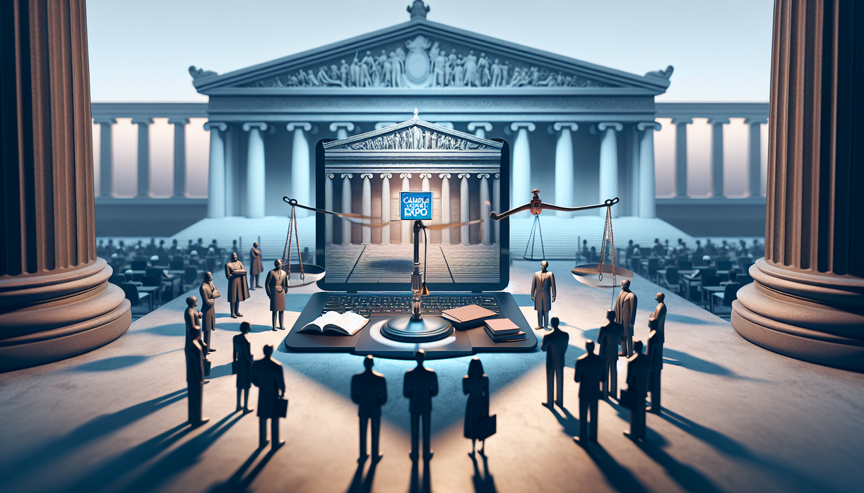 alt_text: Students clashing with authorities during a campus protest, featuring banners and megaphones.