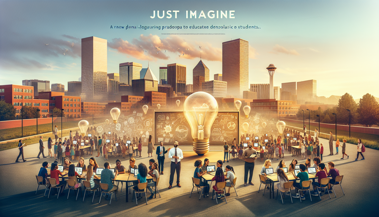 alt_text: A diverse group of students actively engaged in a modern Denver classroom setting.