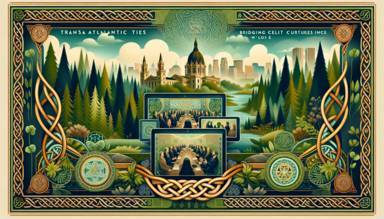 alt_text: Cover of Irish Echo magazine featuring a lush woodland scene with a transatlantic theme.