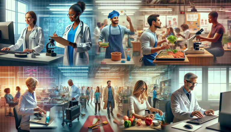 alt_text: Students exploring career paths with guidance, showcasing diverse professions and opportunities.