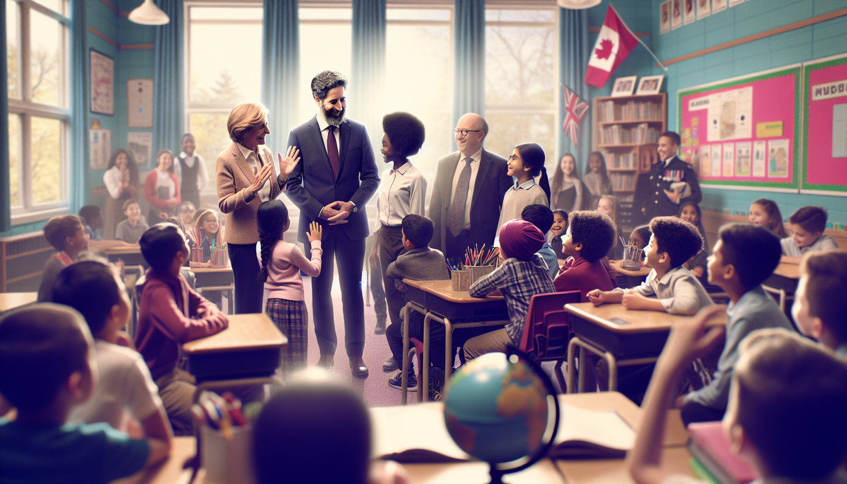 alt_text: Graduation ceremony with students wearing caps and gowns, focus on "Students First" banner.