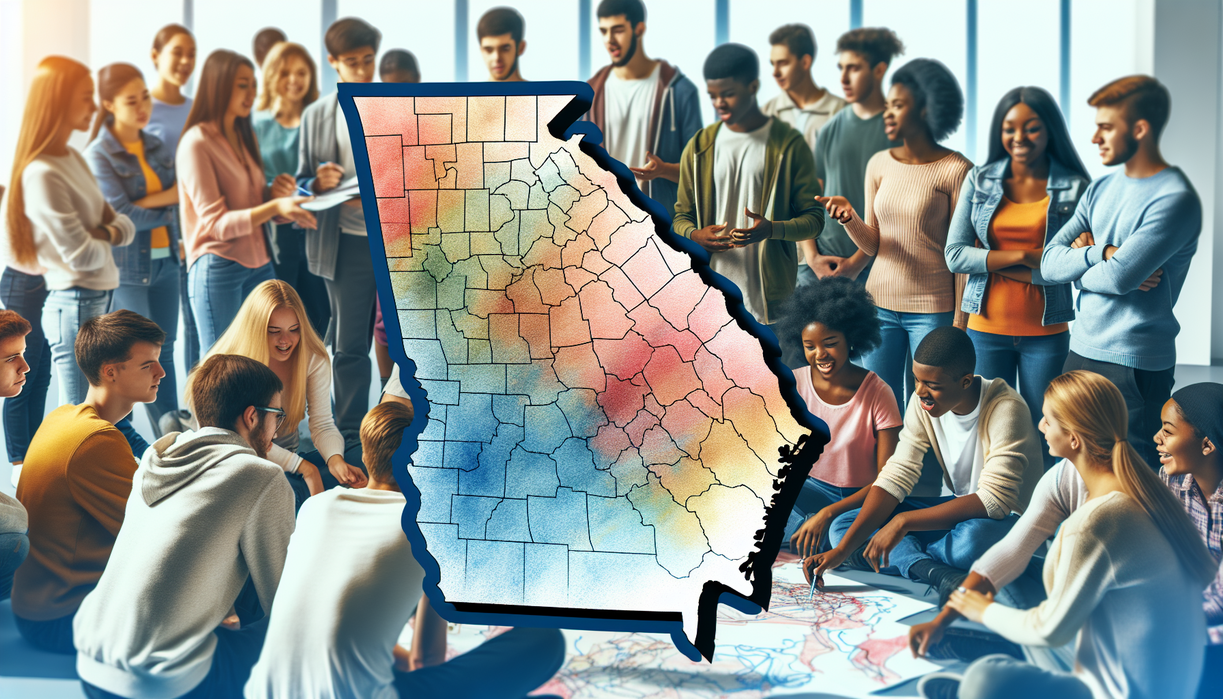 alt_text: A young student leader engages peers in a modern classroom discussion on innovative education.