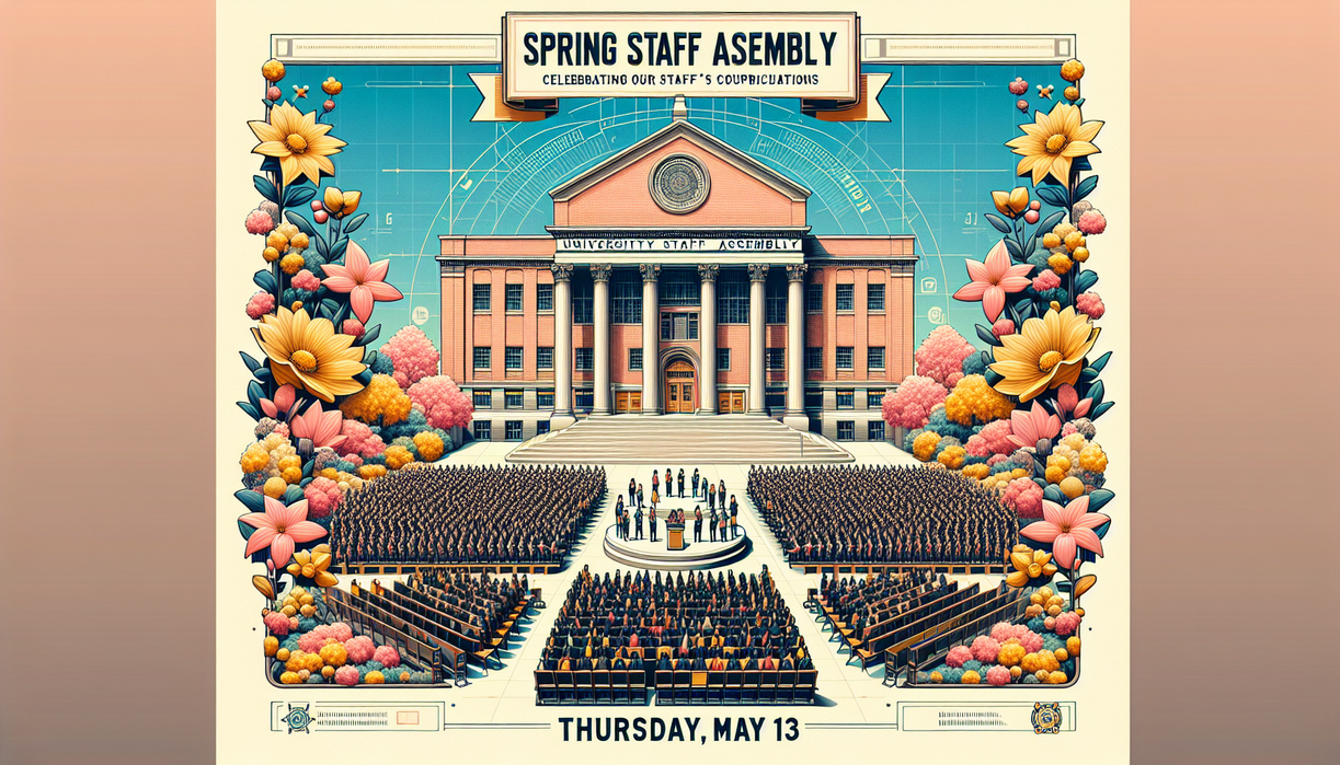 alt_text: "Celebrate Impact at the 2026 Spring Staff Assembly banner with vibrant colors and designs."