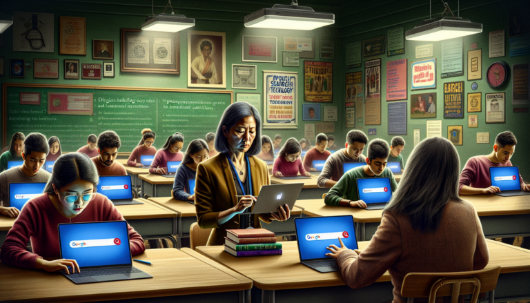 alt_text: A blurred book in the foreground with students studying in the background.