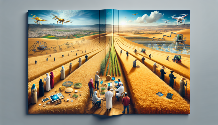 alt_text: "A poster titled 'InnovAgro: Rethinking Poverty in Algeria' with agricultural imagery."