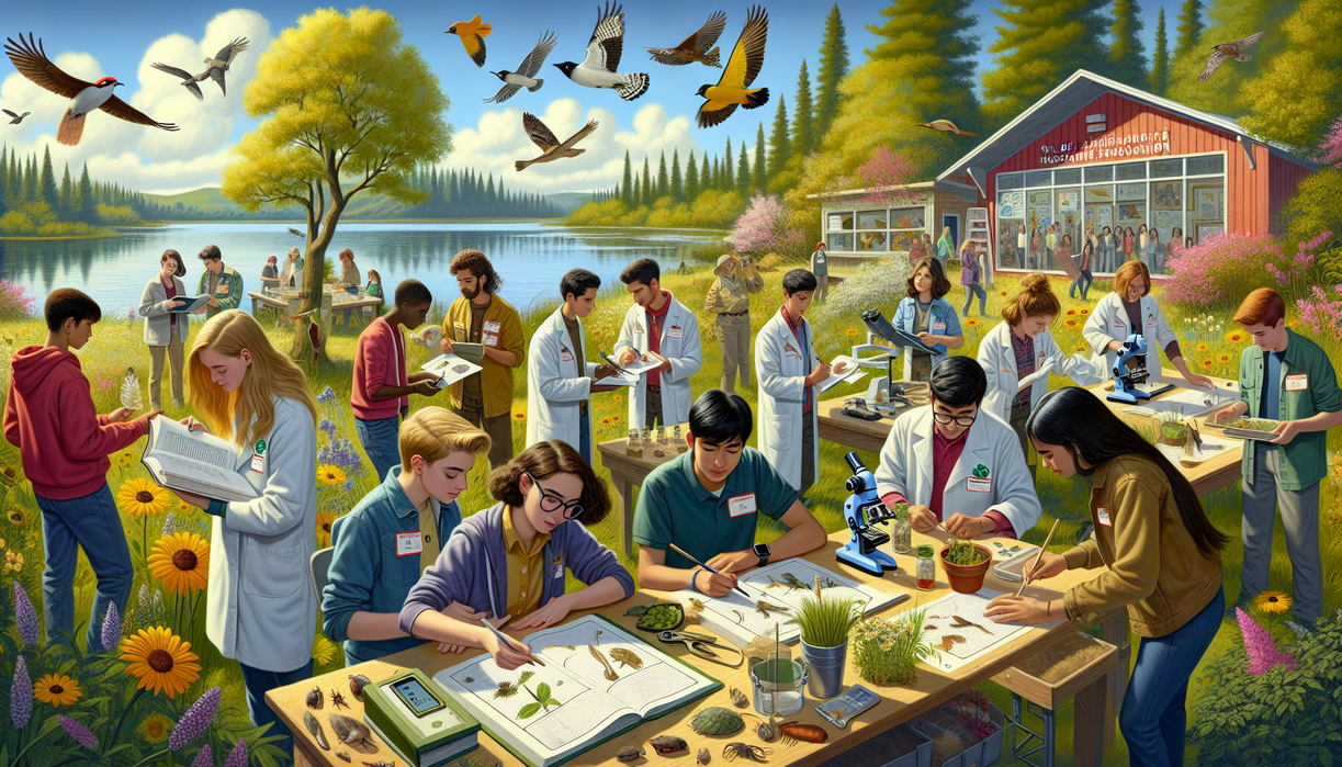 alt_text: Animals in a natural setting teaching concepts through real-world interactions.