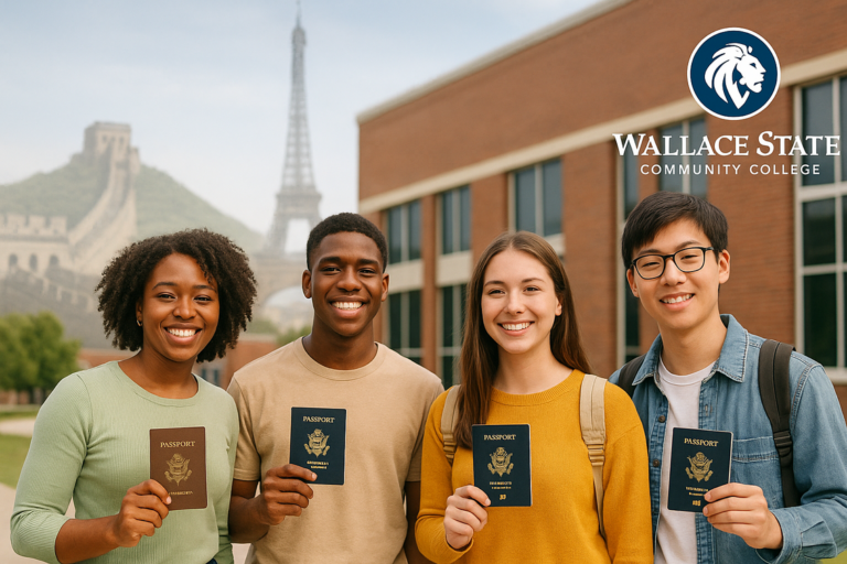 alt_text: "A diverse group holding passports, illustrating global opportunities and personal transformation."