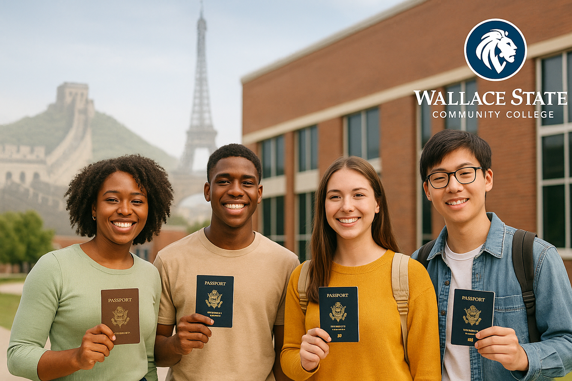 alt_text: "A diverse group holding passports, illustrating global opportunities and personal transformation."
